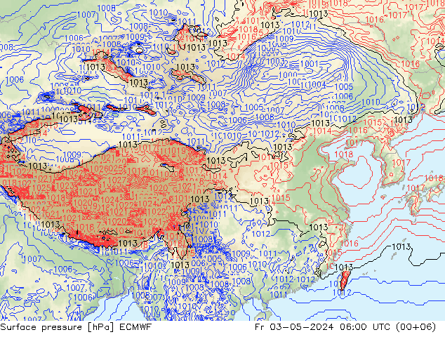 地面气压 ECMWF 星期五 03.05.2024 06 UTC