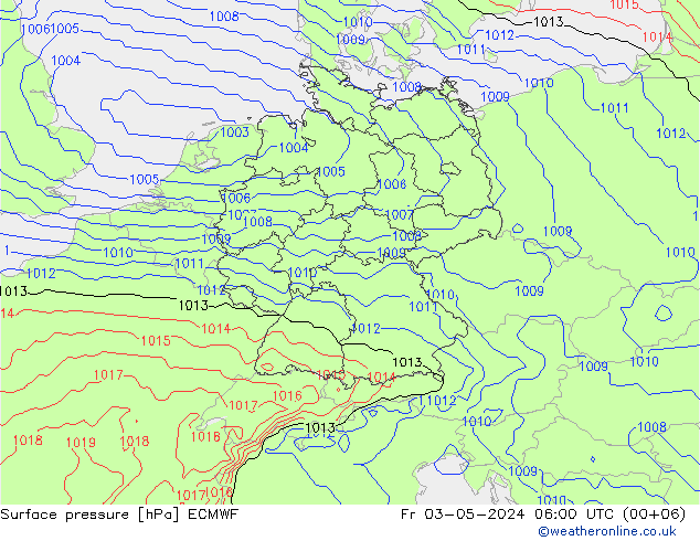 地面气压 ECMWF 星期五 03.05.2024 06 UTC