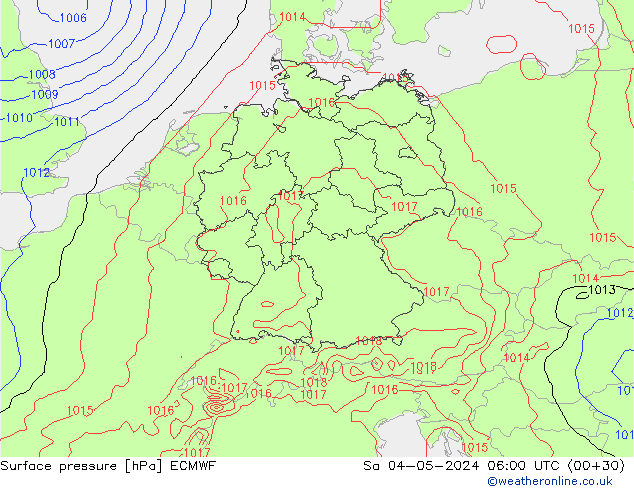 Yer basıncı ECMWF Cts 04.05.2024 06 UTC