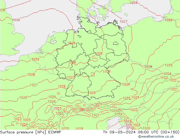 Yer basıncı ECMWF Per 09.05.2024 06 UTC