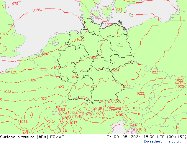 Yer basıncı ECMWF Per 09.05.2024 18 UTC