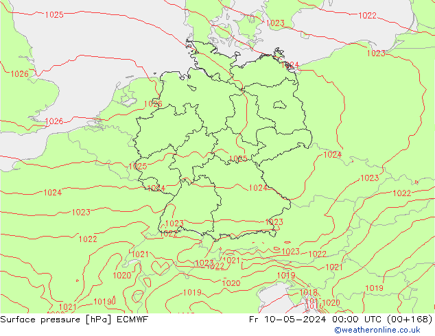 pressão do solo ECMWF Sex 10.05.2024 00 UTC