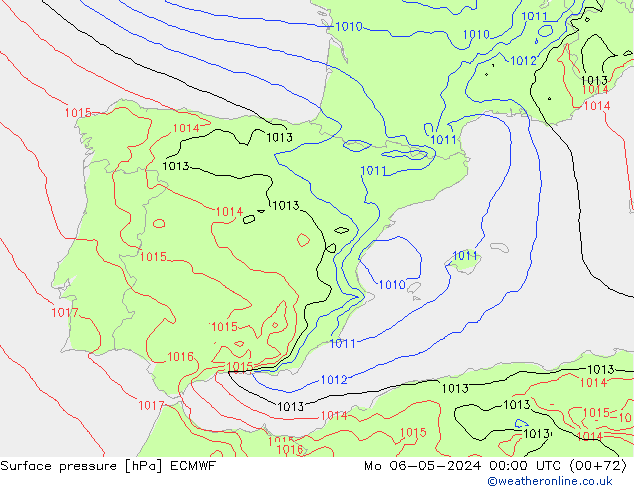 pression de l'air ECMWF lun 06.05.2024 00 UTC