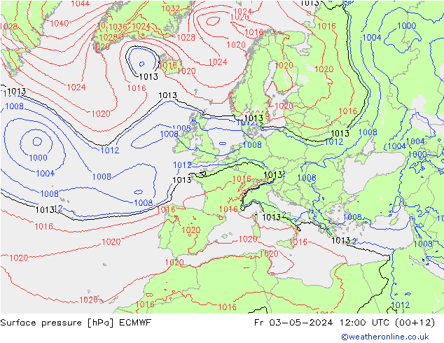 Surface pressure ECMWF Fr 03.05.2024 12 UTC