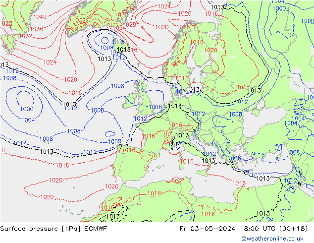 Surface pressure ECMWF Fr 03.05.2024 18 UTC