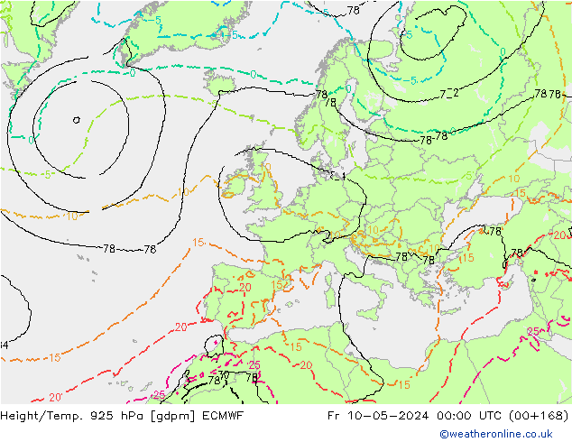 Height/Temp. 925 hPa ECMWF  10.05.2024 00 UTC