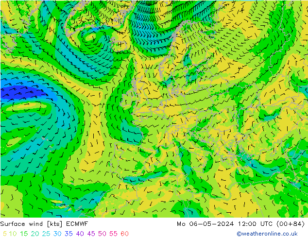 Surface wind ECMWF Mo 06.05.2024 12 UTC