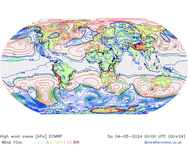 High wind areas ECMWF sab 04.05.2024 00 UTC