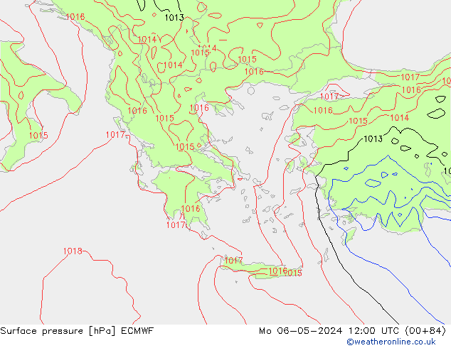 Pressione al suolo ECMWF lun 06.05.2024 12 UTC