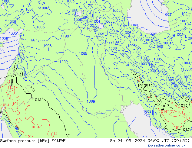 pressão do solo ECMWF Sáb 04.05.2024 06 UTC