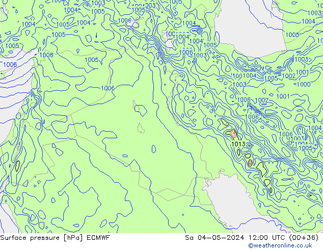 Surface pressure ECMWF Sa 04.05.2024 12 UTC