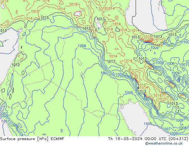 Luchtdruk (Grond) ECMWF do 16.05.2024 00 UTC