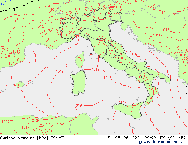 pression de l'air ECMWF dim 05.05.2024 00 UTC