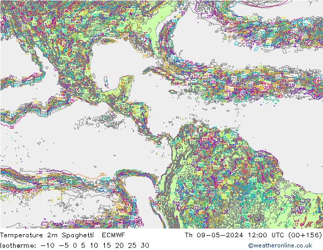 Sıcaklık Haritası 2m Spaghetti ECMWF Per 09.05.2024 12 UTC