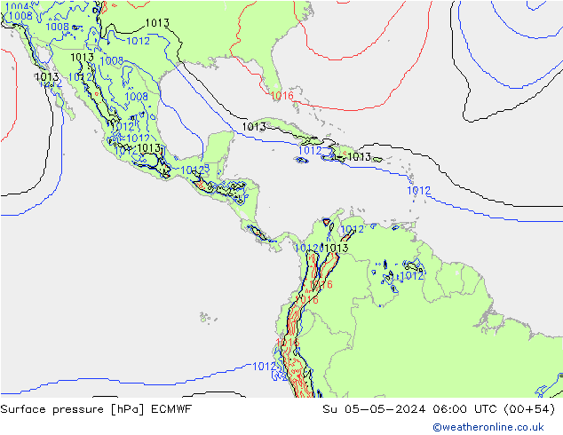 Luchtdruk (Grond) ECMWF zo 05.05.2024 06 UTC