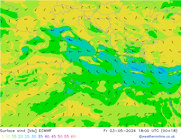 Surface wind ECMWF Fr 03.05.2024 18 UTC