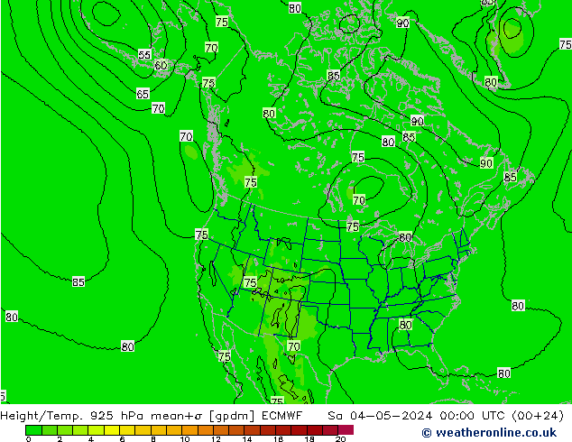 Geop./Temp. 925 hPa ECMWF sáb 04.05.2024 00 UTC