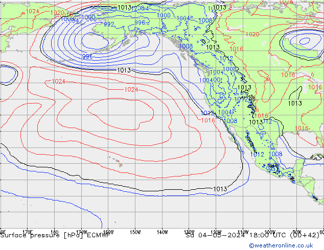 Presión superficial ECMWF sáb 04.05.2024 18 UTC