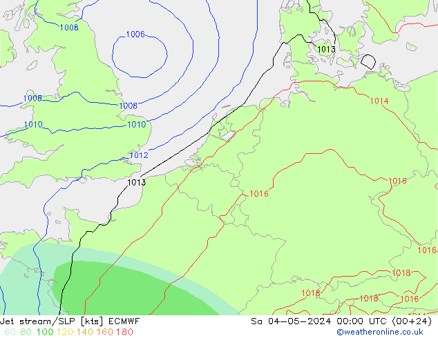 джет/приземное давление ECMWF сб 04.05.2024 00 UTC