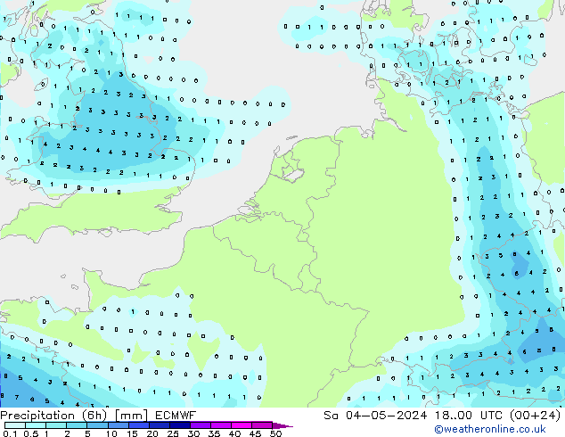 Nied. akkumuliert (6Std) ECMWF Sa 04.05.2024 00 UTC