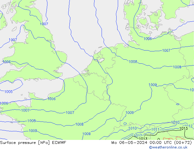 Luchtdruk (Grond) ECMWF ma 06.05.2024 00 UTC