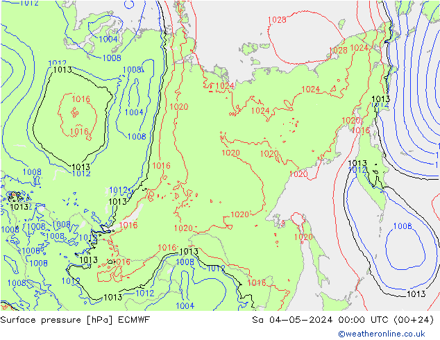 Yer basıncı ECMWF Cts 04.05.2024 00 UTC