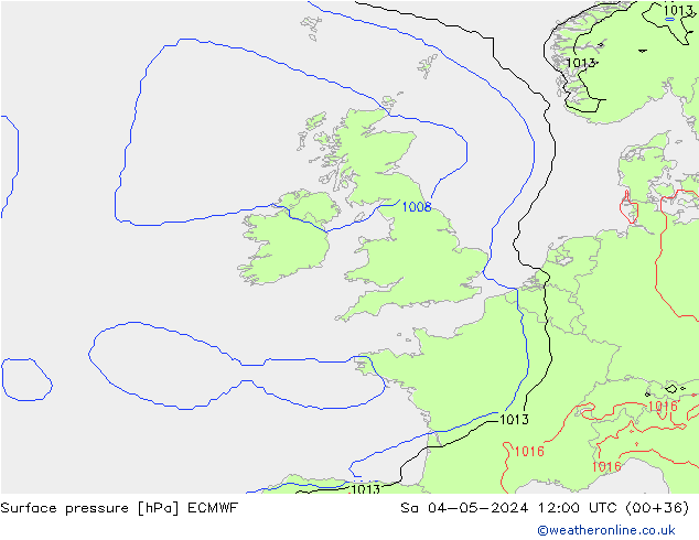 Surface pressure ECMWF Sa 04.05.2024 12 UTC