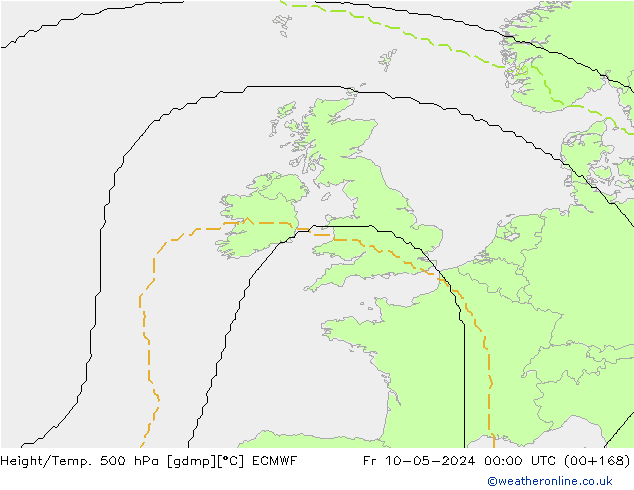 Height/Temp. 500 hPa ECMWF Sex 10.05.2024 00 UTC