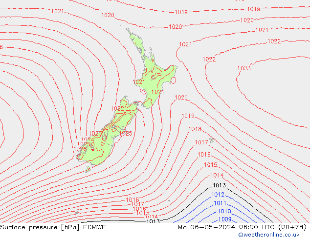 Yer basıncı ECMWF Pzt 06.05.2024 06 UTC