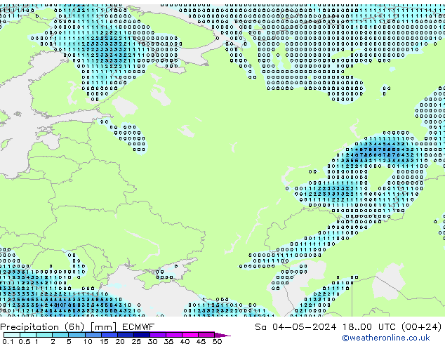 Precipitation (6h) ECMWF So 04.05.2024 00 UTC