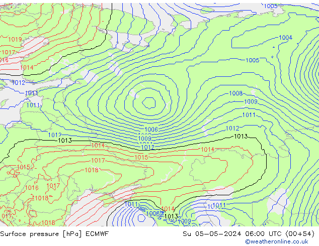 Yer basıncı ECMWF Paz 05.05.2024 06 UTC