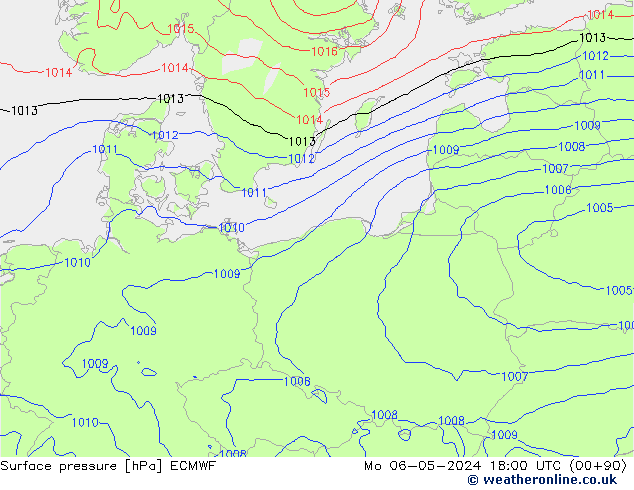 Pressione al suolo ECMWF lun 06.05.2024 18 UTC