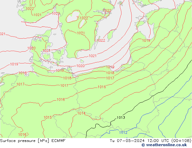 Presión superficial ECMWF mar 07.05.2024 12 UTC