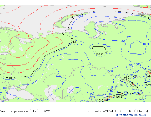 ciśnienie ECMWF pt. 03.05.2024 06 UTC