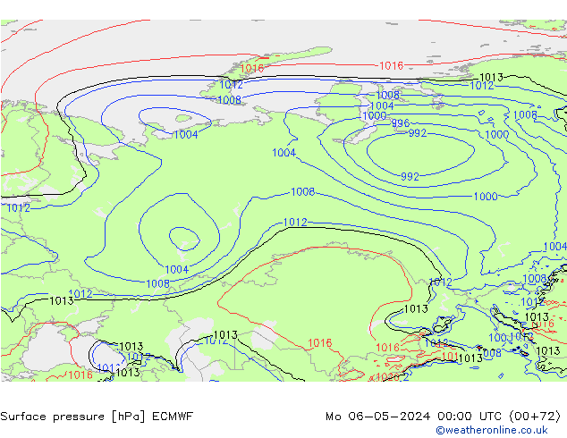 Surface pressure ECMWF Mo 06.05.2024 00 UTC