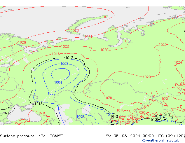 приземное давление ECMWF ср 08.05.2024 00 UTC