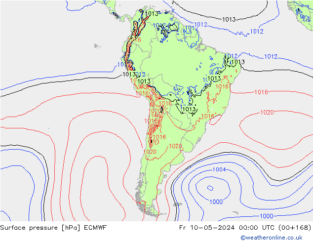 Yer basıncı ECMWF Cu 10.05.2024 00 UTC