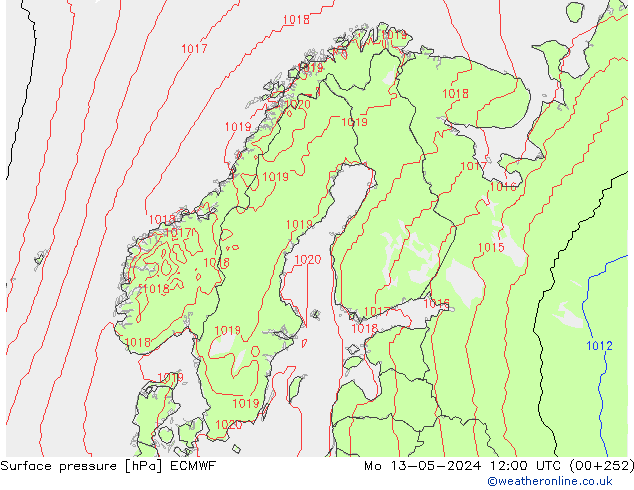 pression de l'air ECMWF lun 13.05.2024 12 UTC