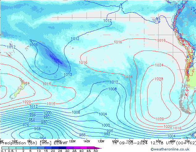 Precipitation (6h) ECMWF Th 09.05.2024 18 UTC