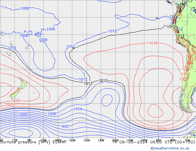 приземное давление ECMWF чт 09.05.2024 06 UTC