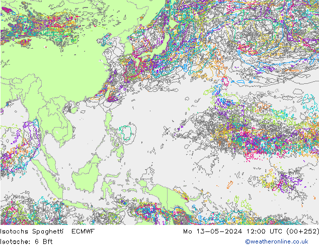 Eşrüzgar Hızları Spaghetti ECMWF Pzt 13.05.2024 12 UTC