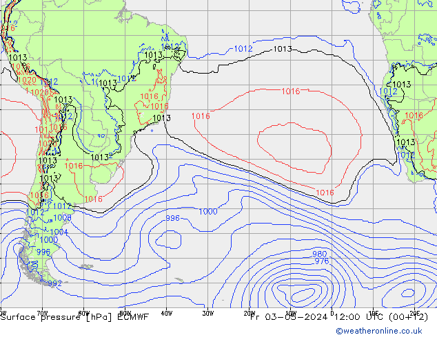 приземное давление ECMWF пт 03.05.2024 12 UTC