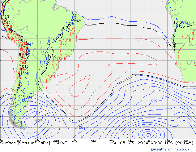 Surface pressure ECMWF Su 05.05.2024 00 UTC