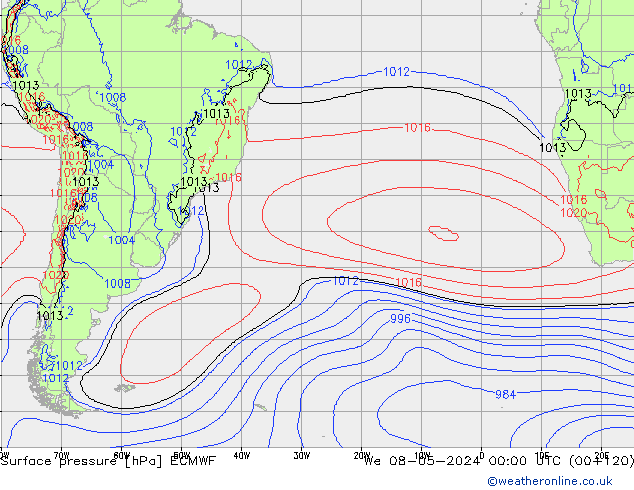 Bodendruck ECMWF Mi 08.05.2024 00 UTC