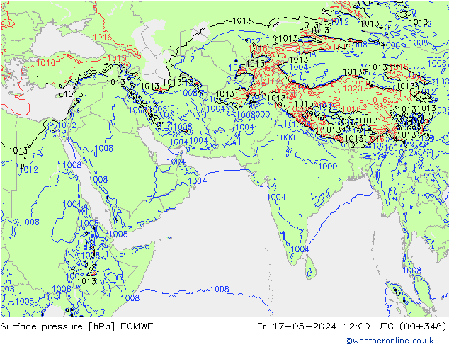 ciśnienie ECMWF pt. 17.05.2024 12 UTC