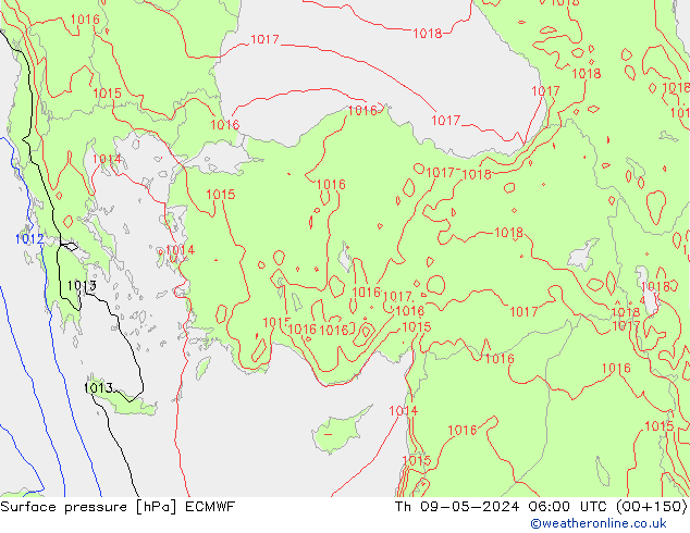 Surface pressure ECMWF Th 09.05.2024 06 UTC