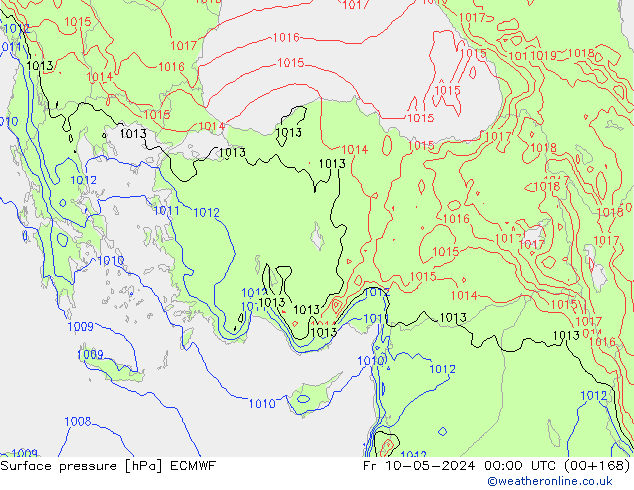 Surface pressure ECMWF Fr 10.05.2024 00 UTC