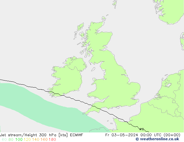 Prąd strumieniowy ECMWF pt. 03.05.2024 00 UTC