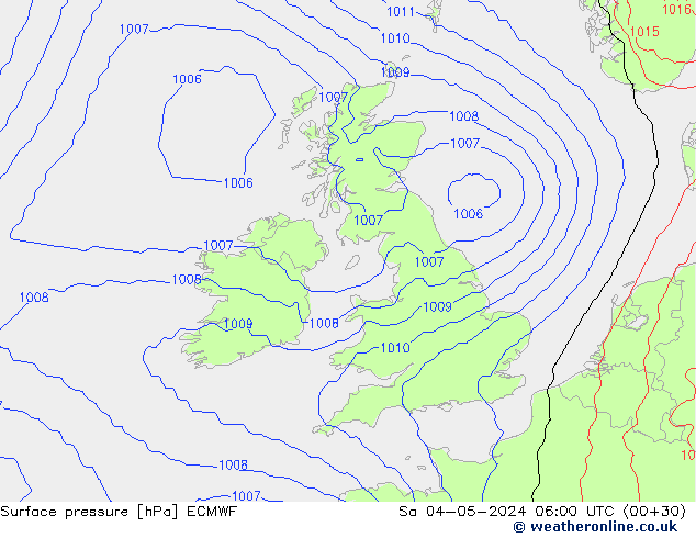 pression de l'air ECMWF sam 04.05.2024 06 UTC