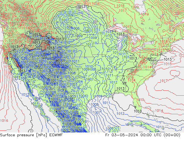 приземное давление ECMWF пт 03.05.2024 00 UTC